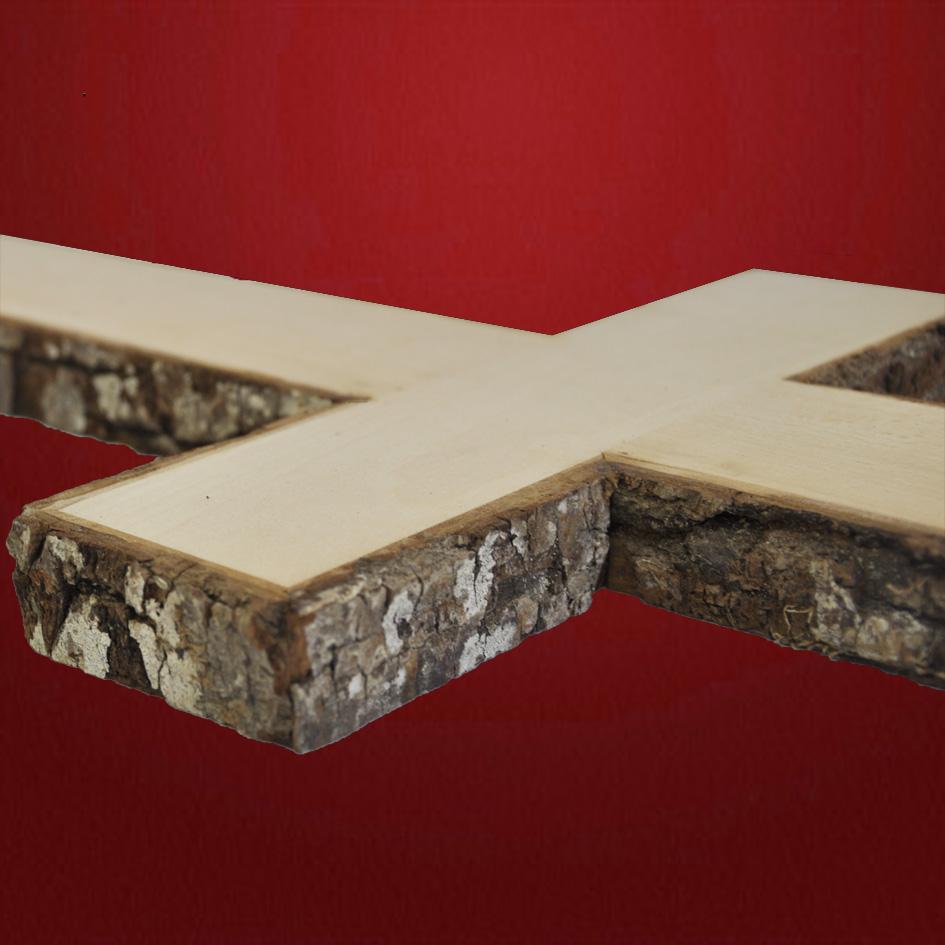 Kreuz mit Rinde Lindenholz roh - Schnitzstube Stadlhofer Shop