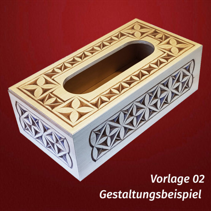 Set Taschentücherbox NEU mit Schnitzvorlage – Bild 5