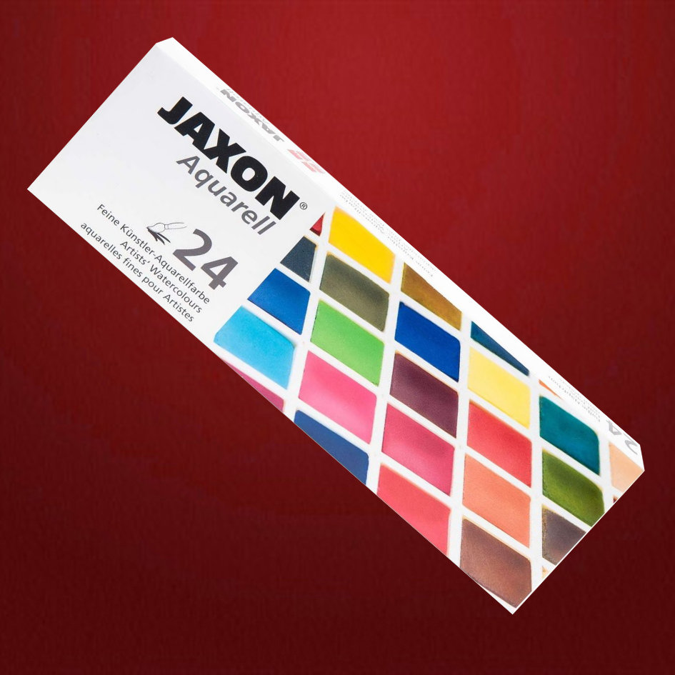 Jaxon Aquarellfarbe mit 24 halben Farbnäpfen - Schnitzstube Stadlhofer