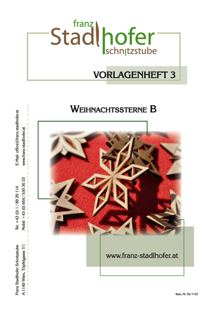 Vorlagenheft Weihnachtssterne B - Schnitzstube Stadlhofer